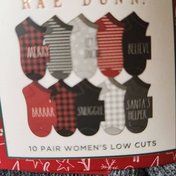 Rae Dunn Christmas socks women's low cut 10 pairs - Picture 4 of 5